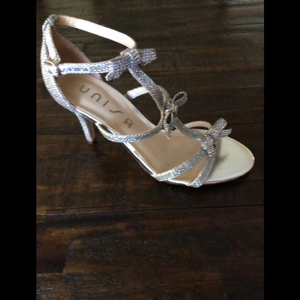 Sparkly Silver Unisa Heels